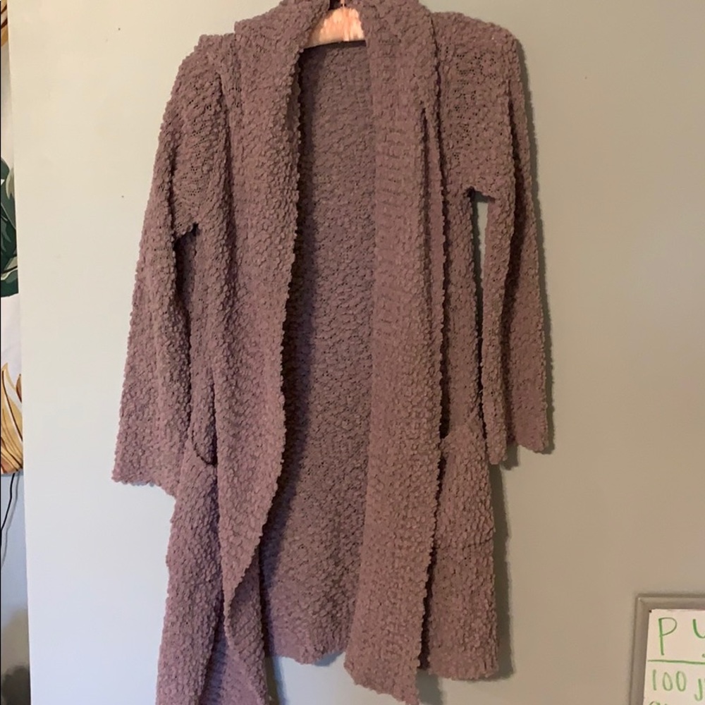 Purple long cardigan